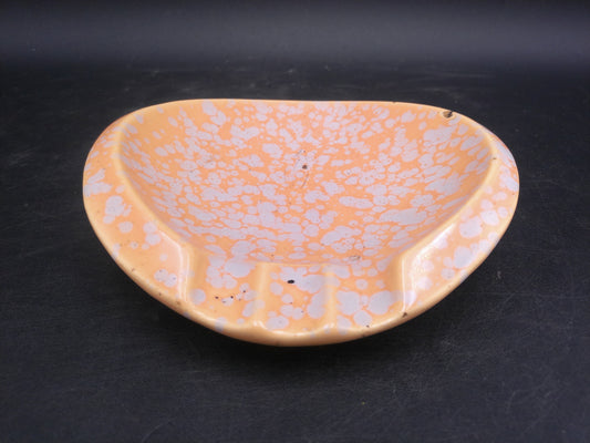 Shawnee Pottery Unique Geometric Shape Ashtray Peach Gold USA 219