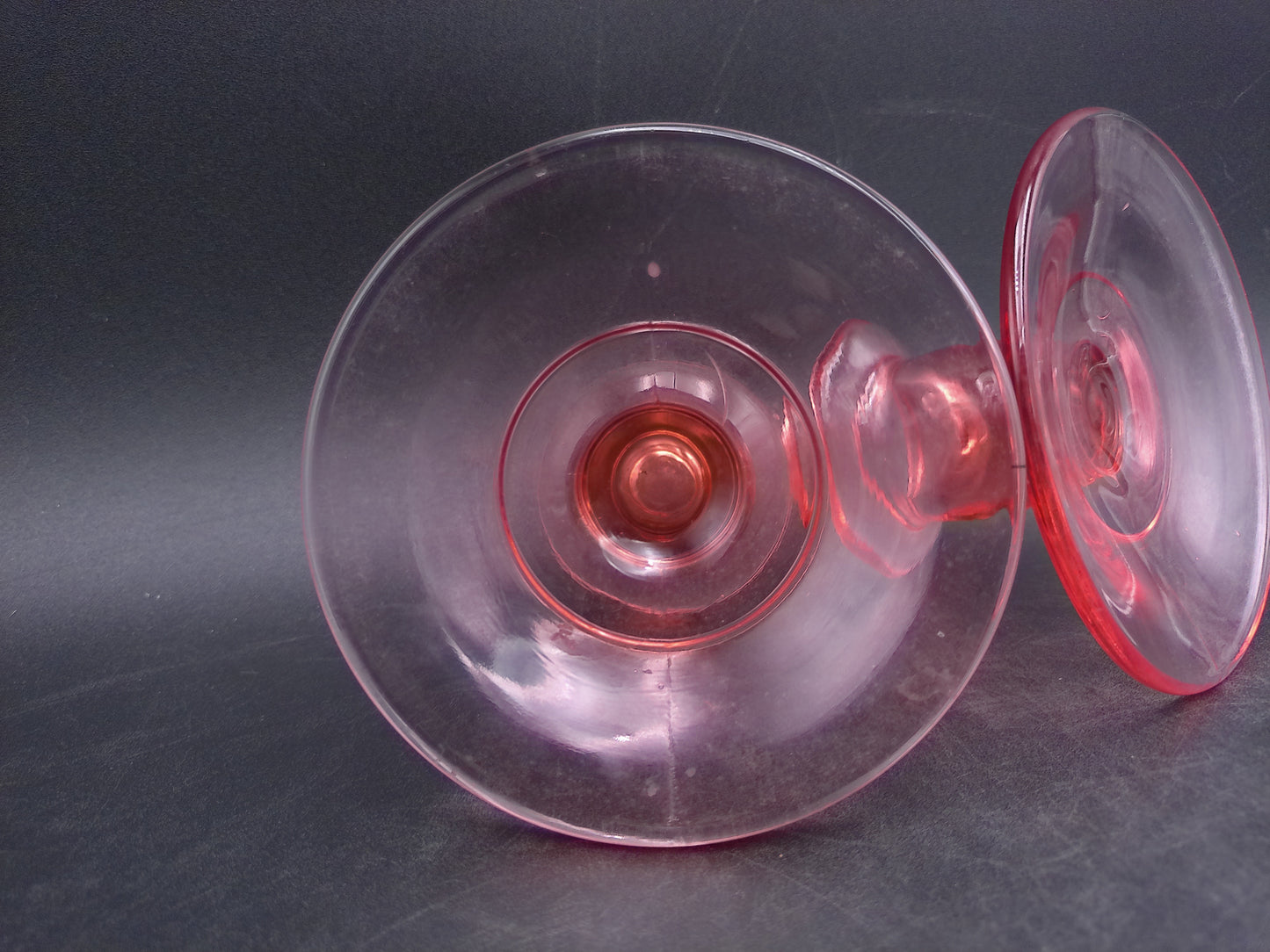 Pink Depression Glass Candlesticks Set of 2 Vintage