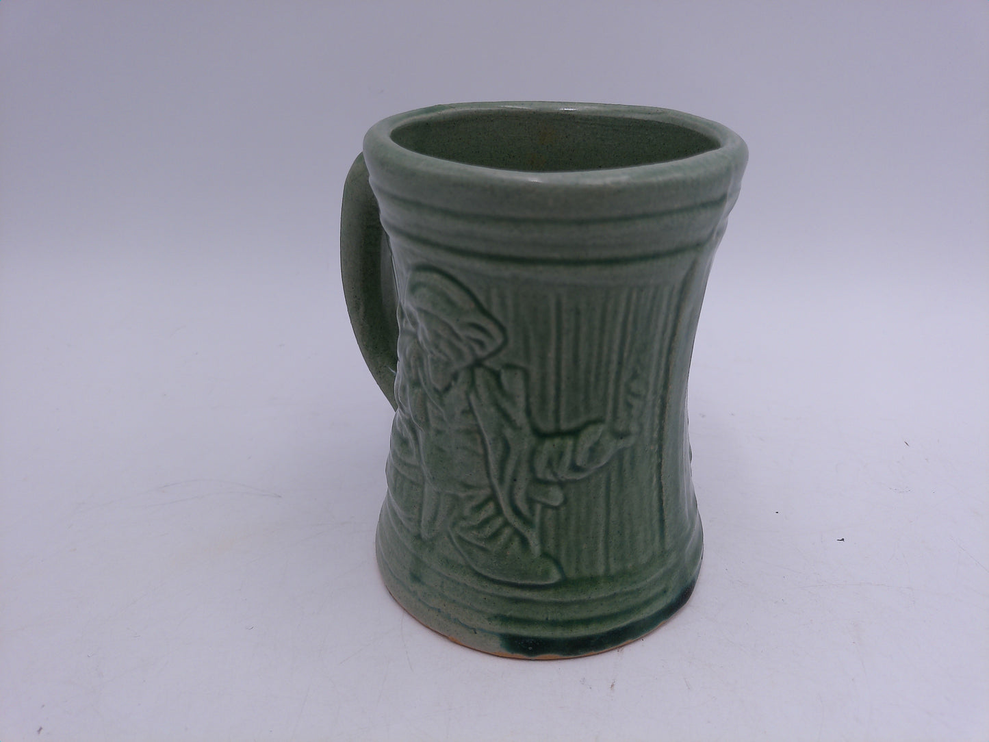 Beer Stein Vintage 1920's Buccaneer Green Pirate Stoneware Mug Cup Bar Ware 5” Tall