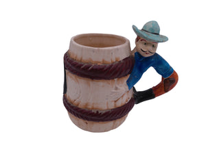 Beer Stein vintage Pottery Cowboy coffee mug circa 1950s made in Japan