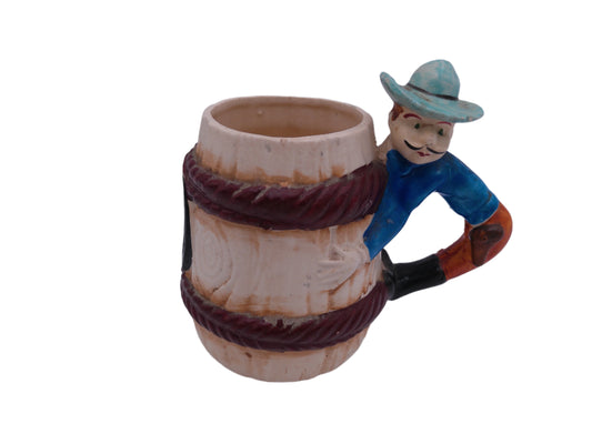 Beer Stein vintage Pottery Cowboy coffee mug circa 1950s made in Japan