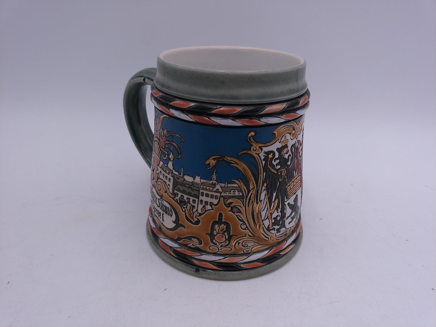 Beer Stein Mettlach .5L Lidded Beer Stein "Shield Of Berlin" #2024 Germany Rare