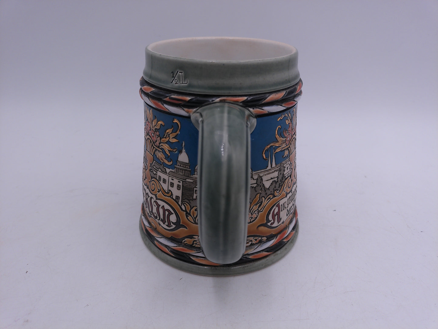 Beer Stein Mettlach .5L Lidded Beer Stein "Shield Of Berlin" #2024 Germany Rare