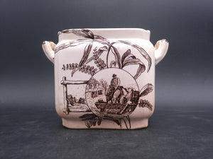 Sugar Bowl Pot with Windmill Design on it no Lid Antique Old