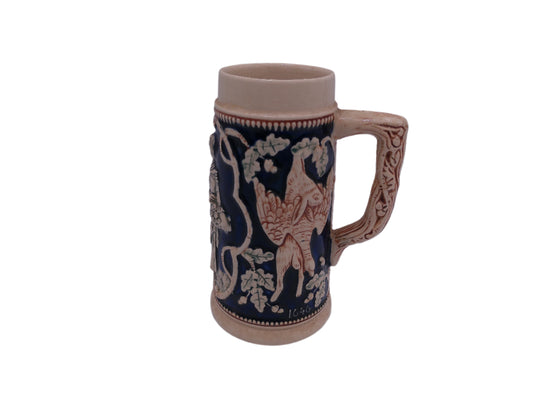 Beer Stein Made In Germany Greek God Cobalt Blue Multi Color Man & Woman