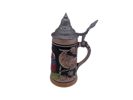 Beer Stein Made In Germany  with pewter lid Mark on Bottom 1904