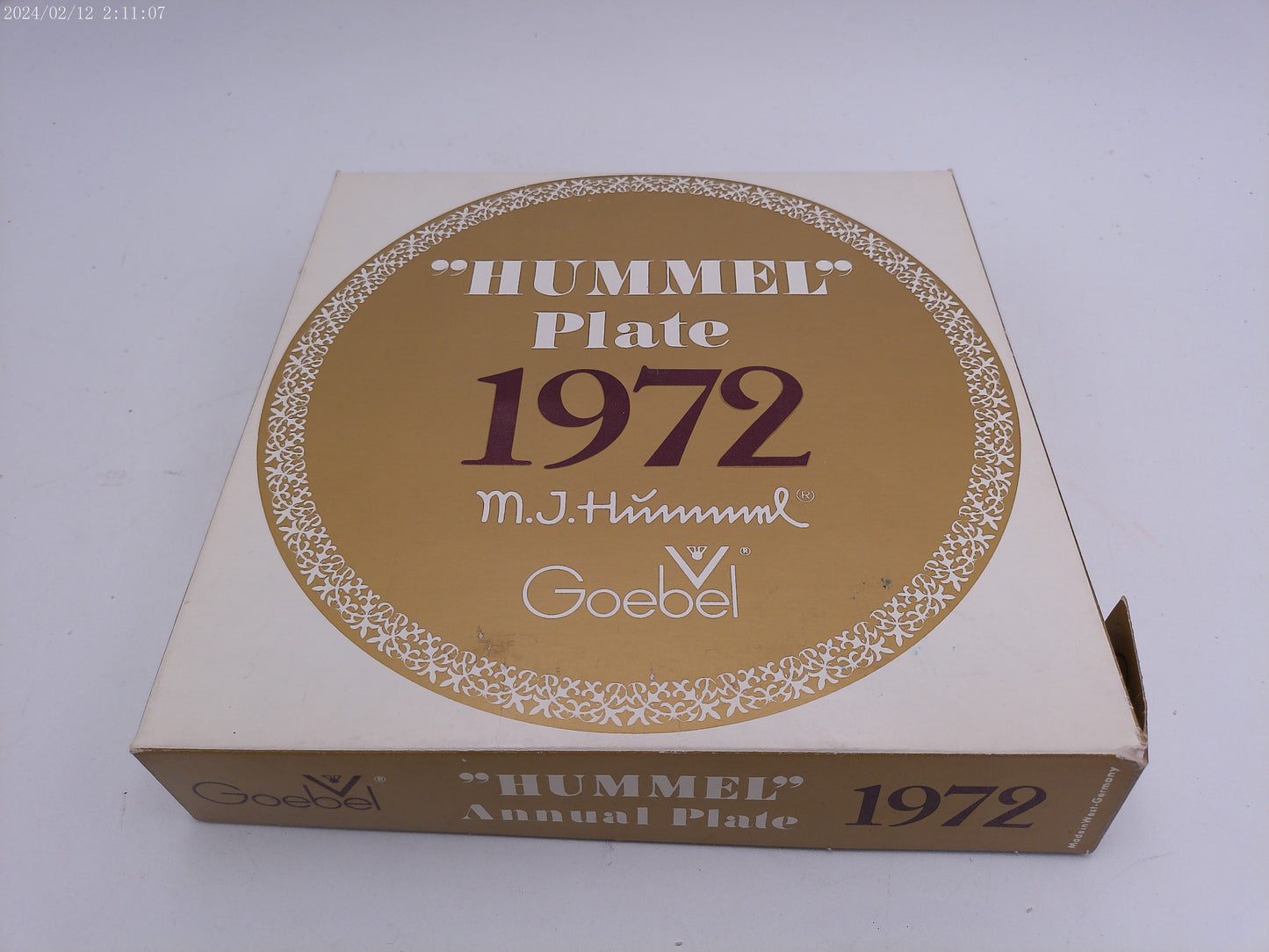 1972 Goebel Hummel W Germany 2nd Annual Plate W/box Hear Ye Hear Ye Christmas