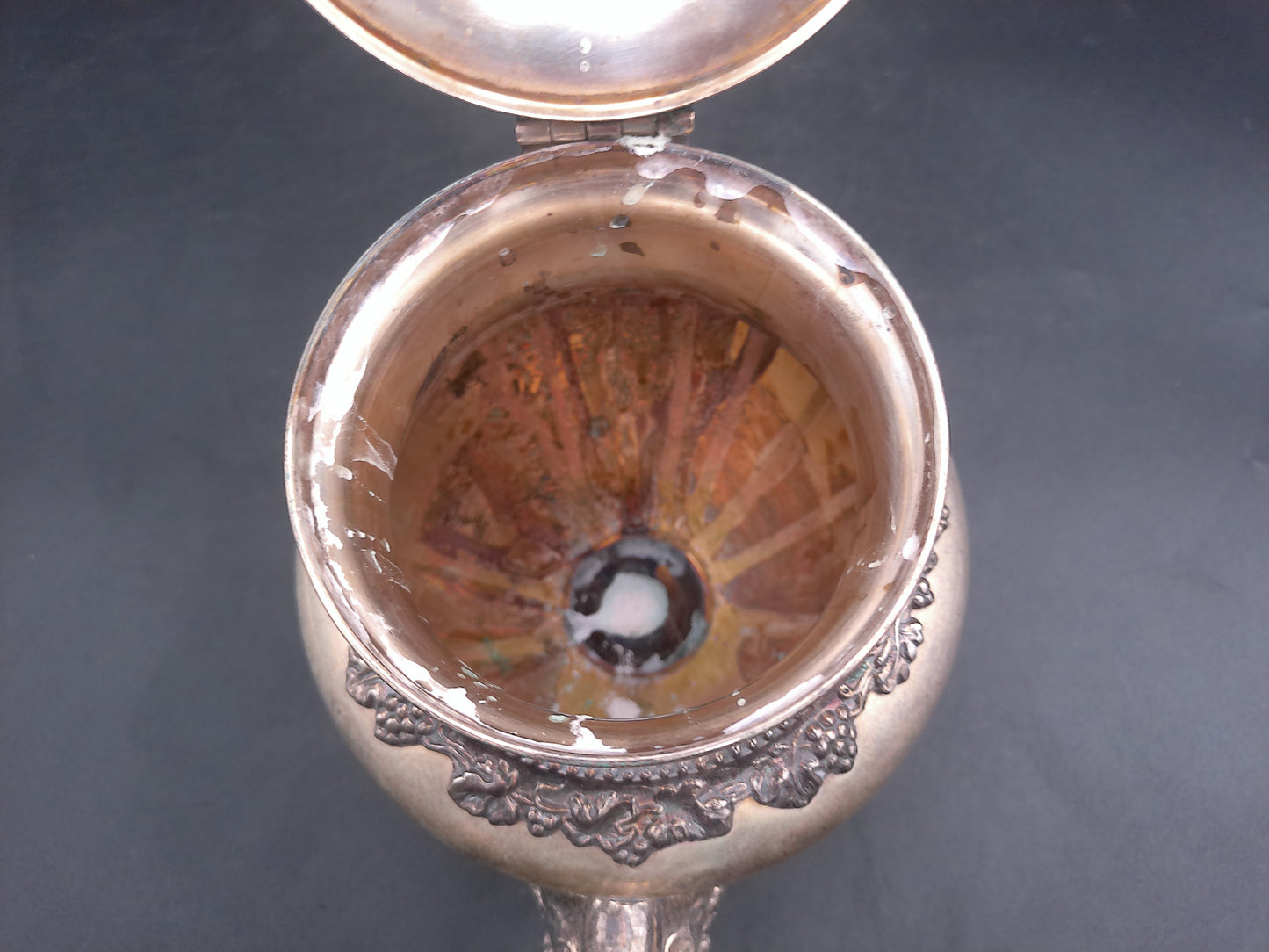 Victorian Birmingham Silver On Copper Coffee Tea Pot Antique