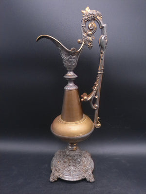 Victorian Art Deco Style Urn Ewer Vase Candleholder Metal Intricate