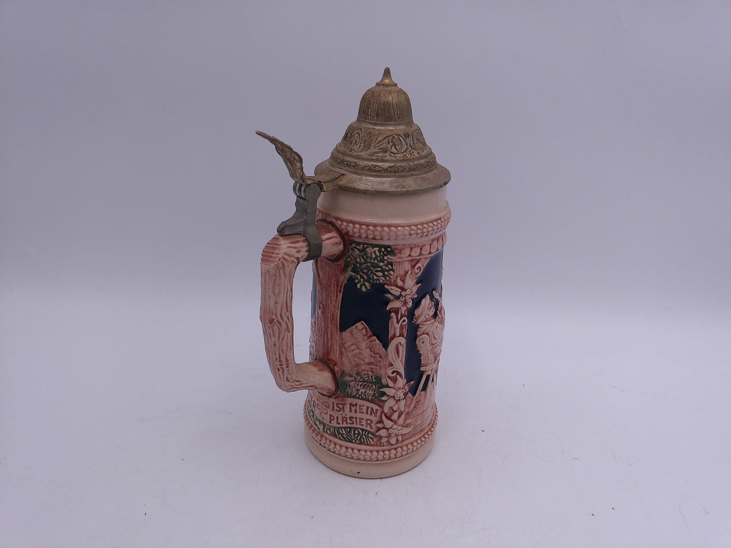 Beer Stein Made In Germany Pewter Lid Men and Women Drinking