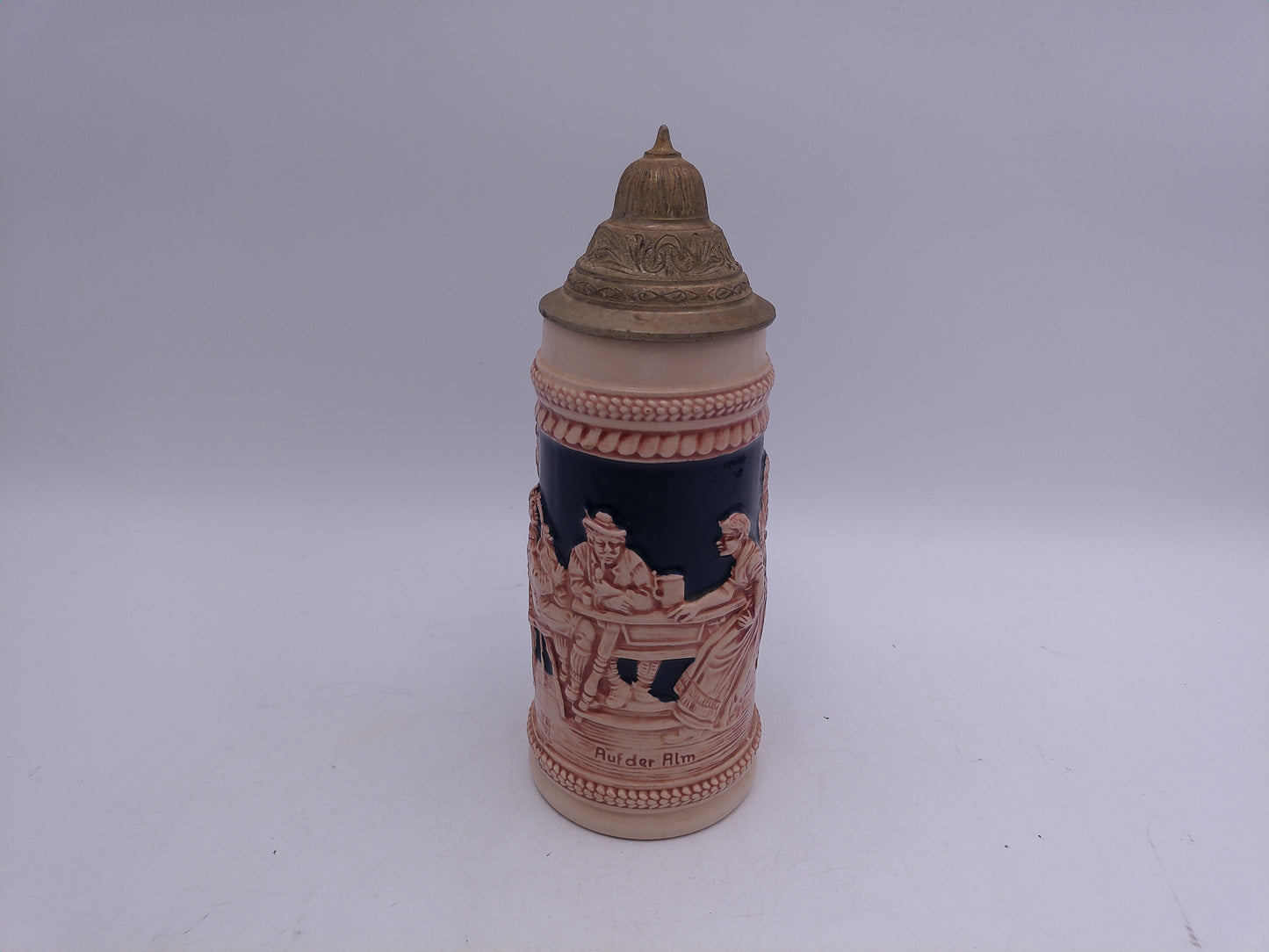 Beer Stein Made In Germany Pewter Lid Men and Women Drinking