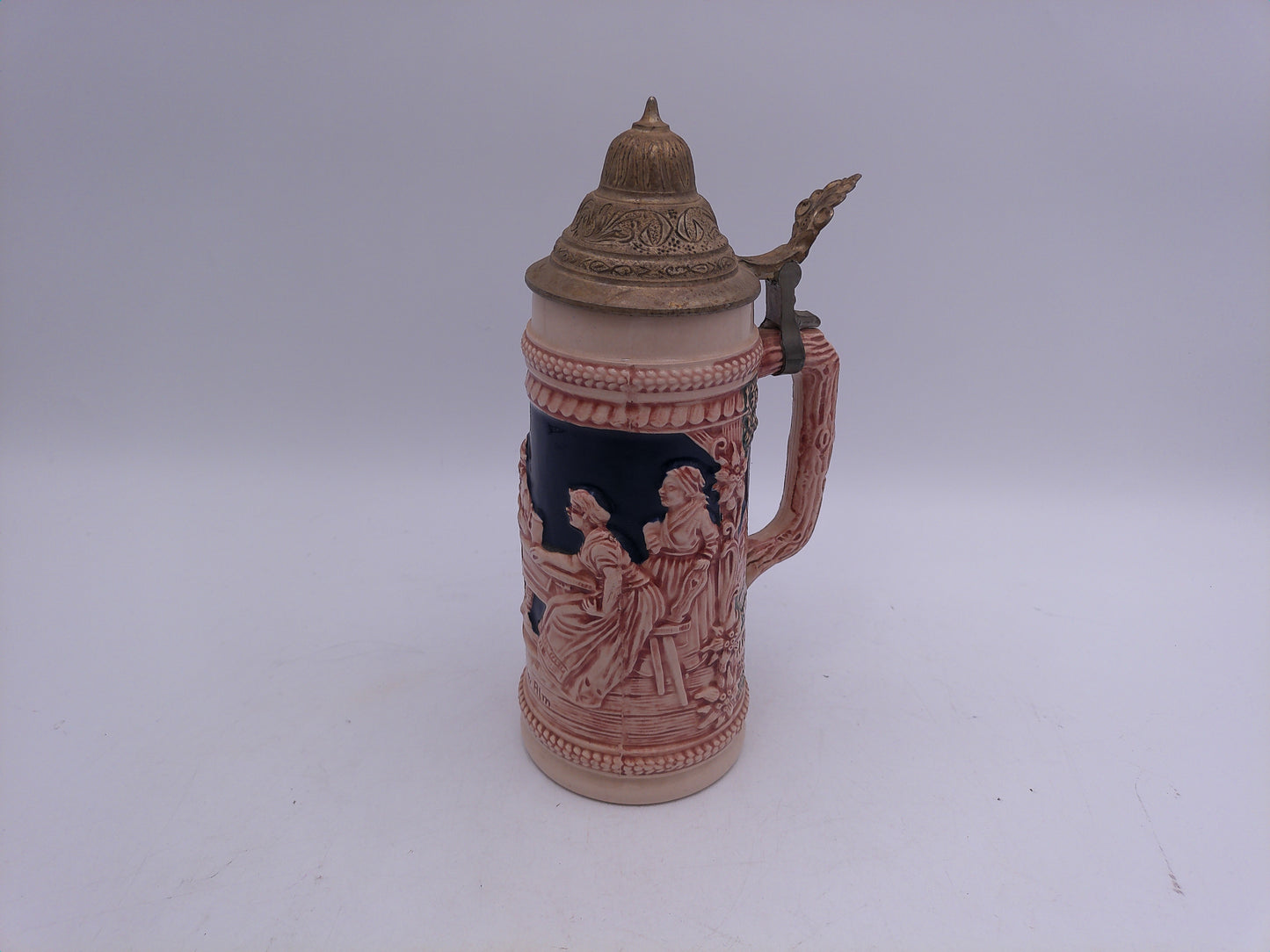 Beer Stein Made In Germany Pewter Lid Men and Women Drinking