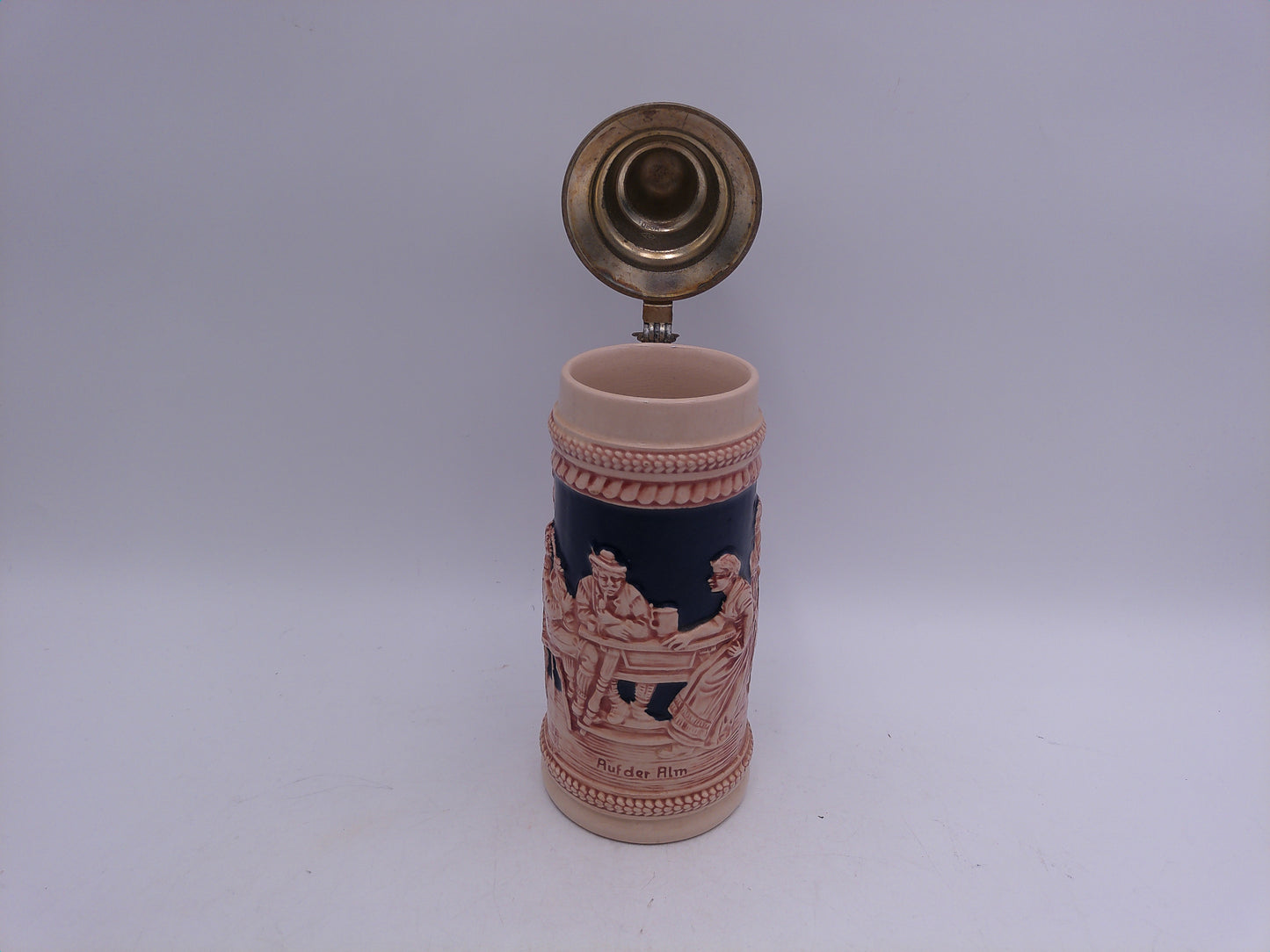 Beer Stein Made In Germany Pewter Lid Men and Women Drinking