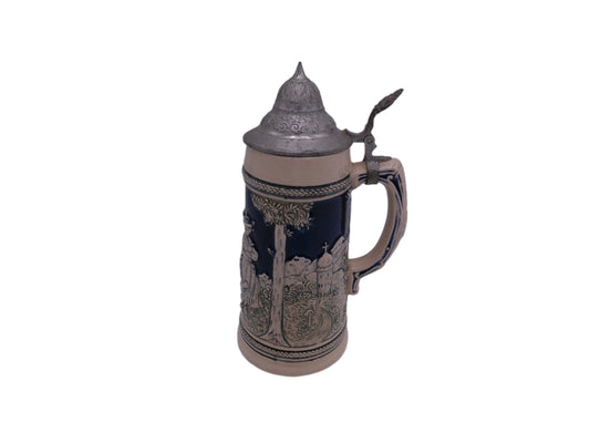 Beer Stein  German Made Pewter Top no. 8033 Vintage