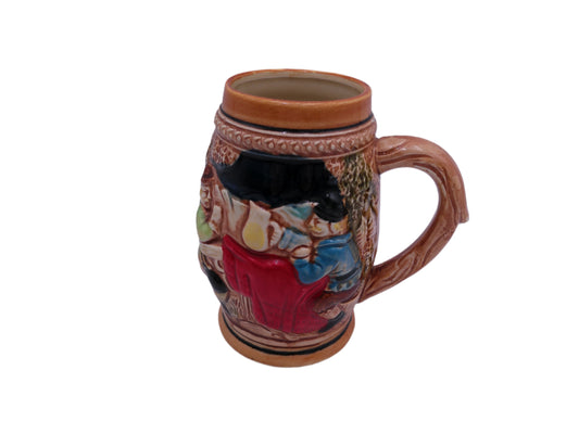 Beer Stein Vintage Japan Lego Beer Stein Mug  Drinking Beer Scene 5 1/4" Tall