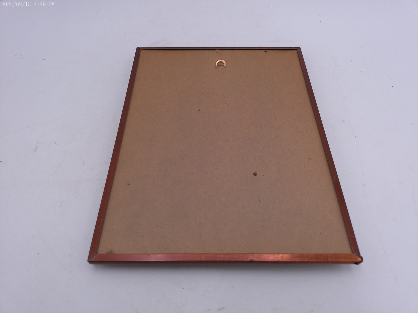 Glass Convex Silhouette Framed Picture Lady at Desk  metal  Frame  B118