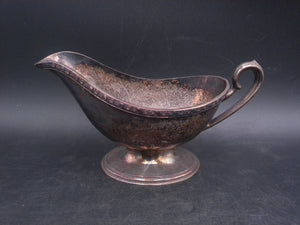 Silver Plated Gravy Boat Saucer Vintage