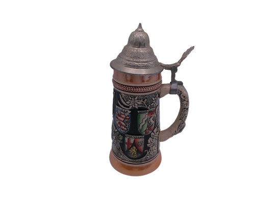 Beer Stein Vintage  Pewter Lid Stamped On Bottom Made in Germany