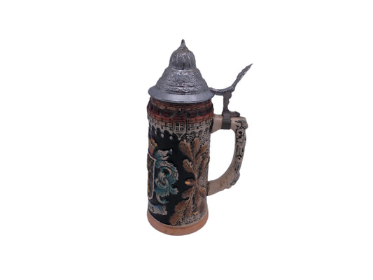 Beer Stein King 9.5” Vintage Western Germany Bayern Beer Stein # 1000-W Heidelberg