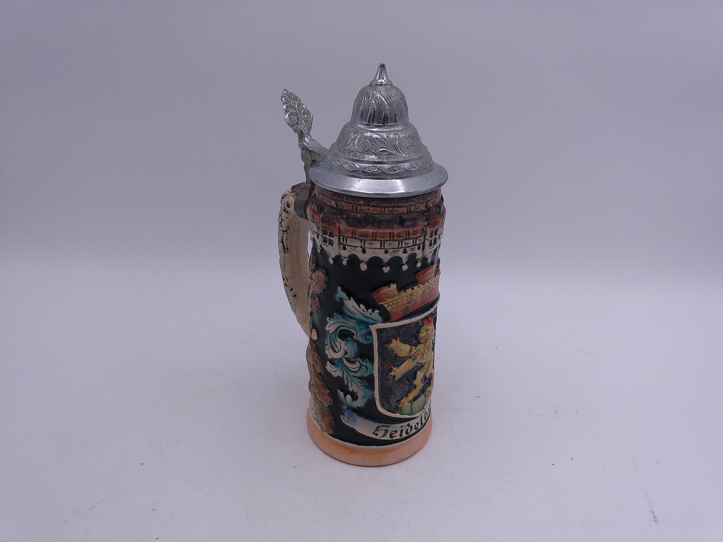 Beer Stein King 9.5” Vintage Western Germany Bayern Beer Stein # 1000-W Heidelberg