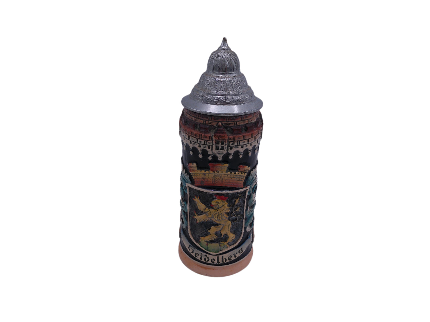 Beer Stein King 9.5” Vintage Western Germany Bayern Beer Stein # 1000-W Heidelberg