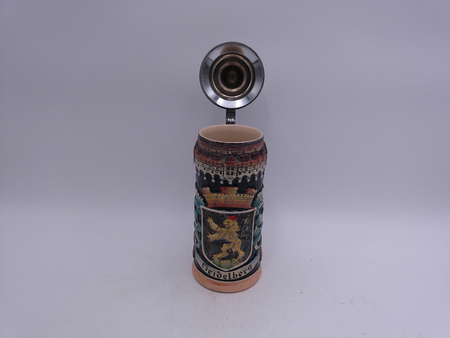 Beer Stein King 9.5” Vintage Western Germany Bayern Beer Stein # 1000-W Heidelberg