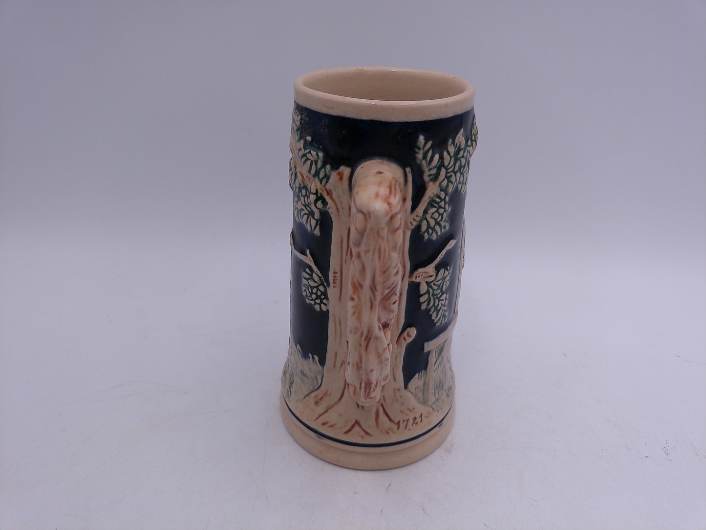 Beer Stein Ceramic German beer stein mug Hoppen u. Malz Gott Ermalt's, 5.25" tall