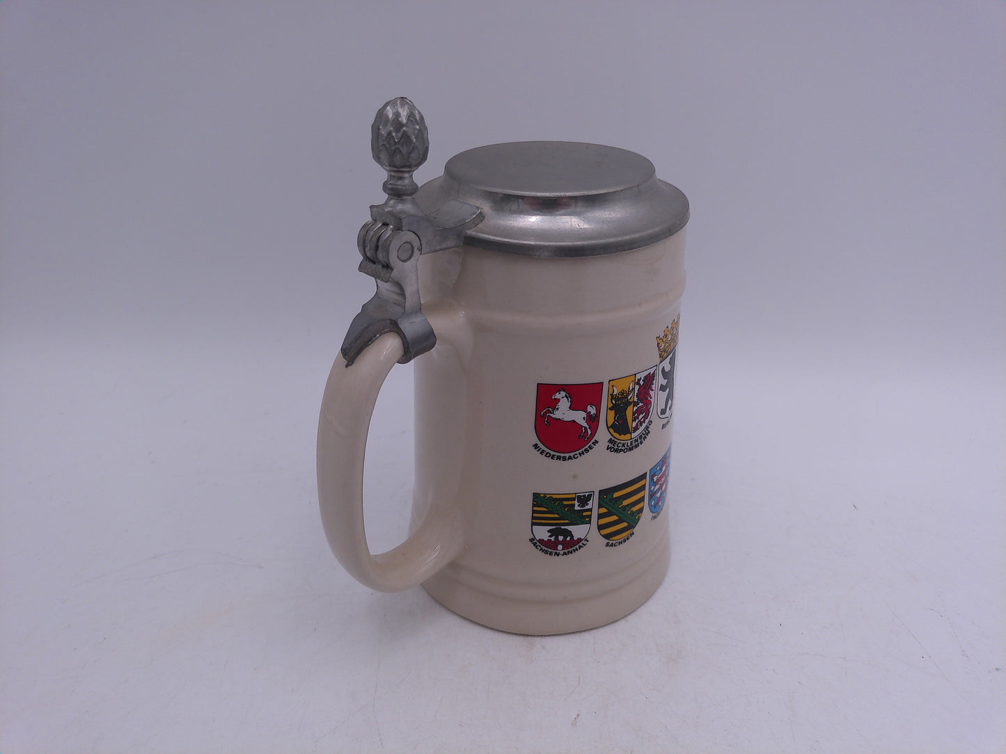 Beer Stein Vintage  Deutschland Germany Beer Stein w/Pewter Lid