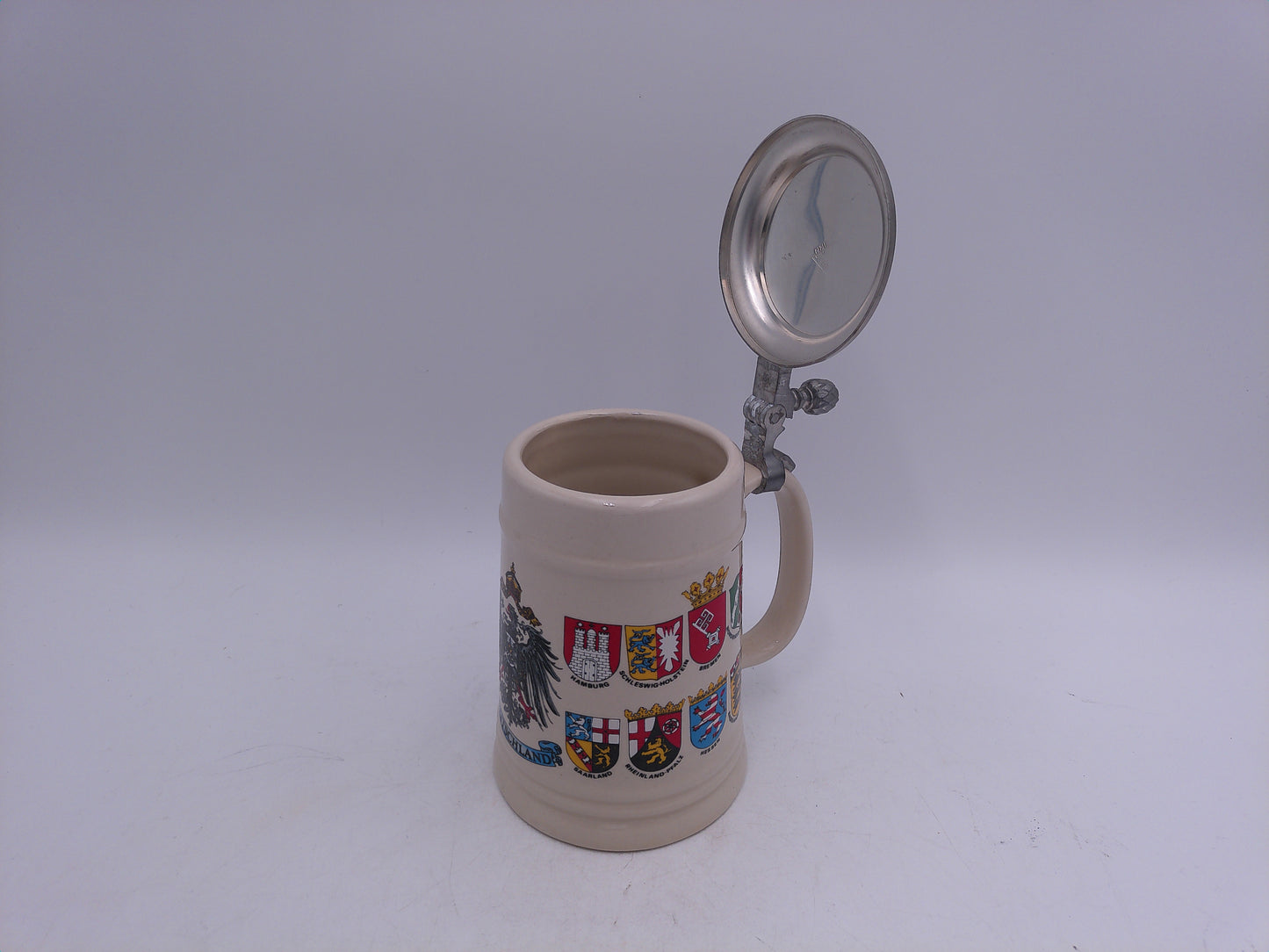 Beer Stein Vintage  Deutschland Germany Beer Stein w/Pewter Lid