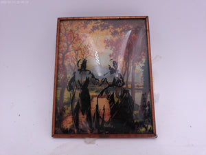 Glass Convex Silhouette Framed Picture Couple by LAKE  B38