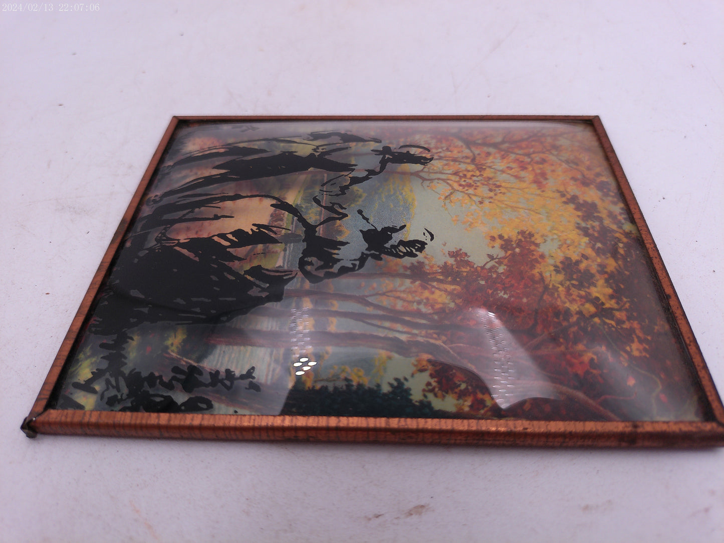 Glass Convex Silhouette Framed Picture Couple by LAKE  B38