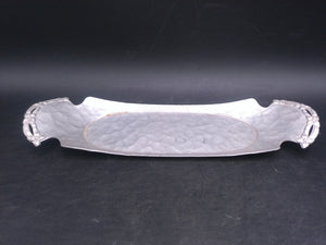 Hand Made Rodney Kent Aluminum Serving Tray with Handles Hand Wrought Tray