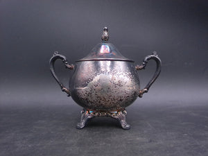 Silver Plated Sugar Bowl with Lid Vintage Upcycled Oneida Made in USA