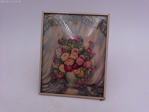 Glass Convex Silhouette Framed Picture  Flowers on Arch B46