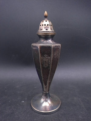 Silver Plated Salt Pepper Shaker Ornate Design Art Decor Antique 1940s