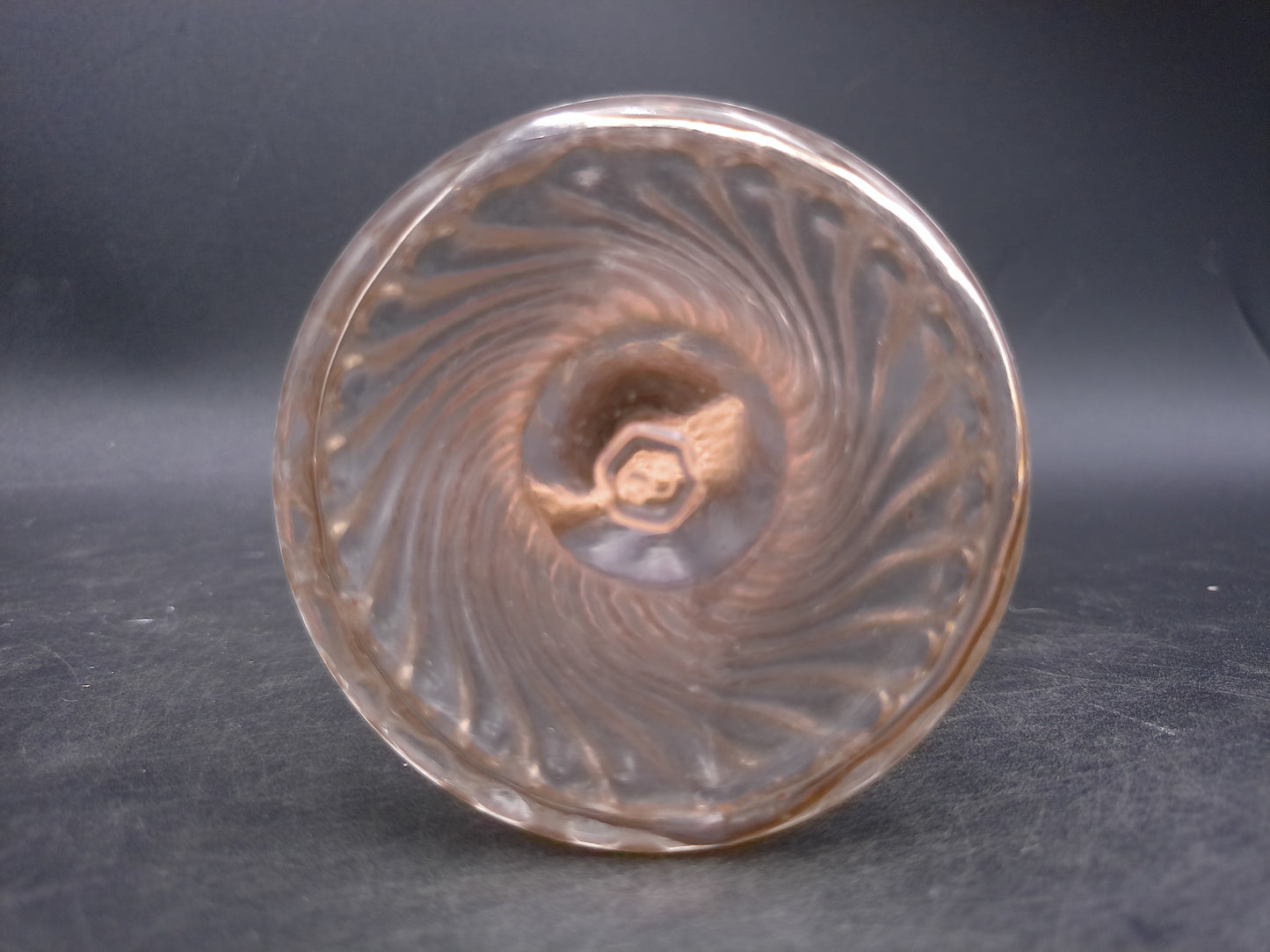 Glass Swirl Oil Lamp Base with Wick and Brass Fitting