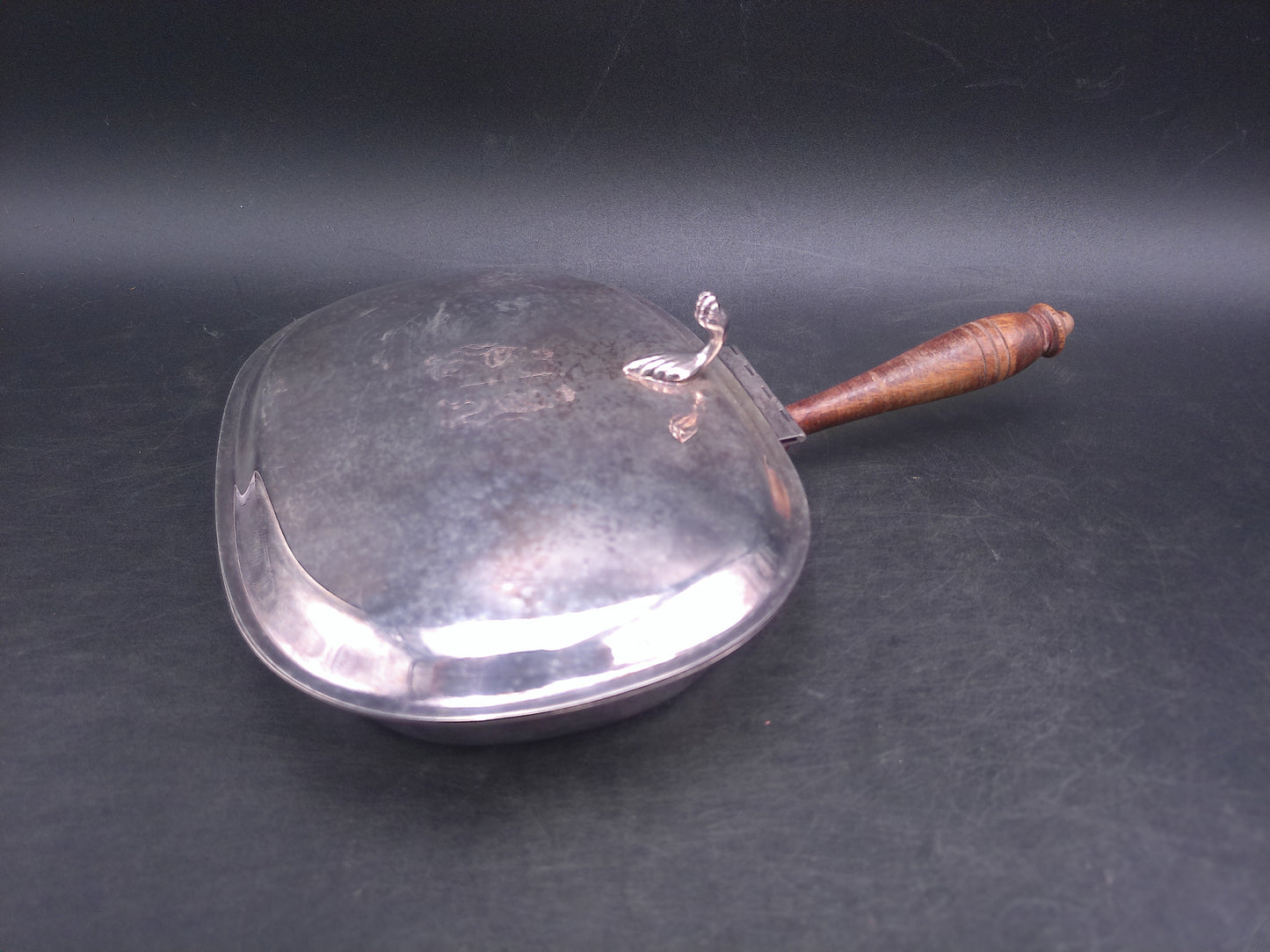 Silverplate silver on copper Silent Crumb Catcher Pan Vintage