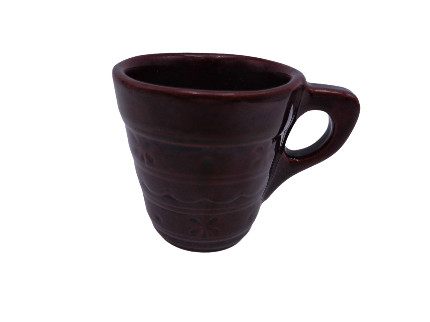 Marcrest Stoneware Daisy Dot Coffee Mug Tea Cup  Vintage Brown Glaze 8 oz USA