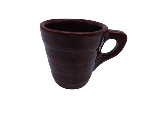 Marcrest Stoneware Daisy Dot Coffee Mug Tea Cup  Vintage Brown Glaze 8 oz USA