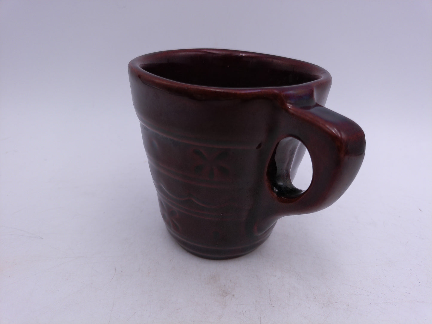 Marcrest Stoneware Daisy Dot Coffee Mug Tea Cup  Vintage Brown Glaze 8 oz USA