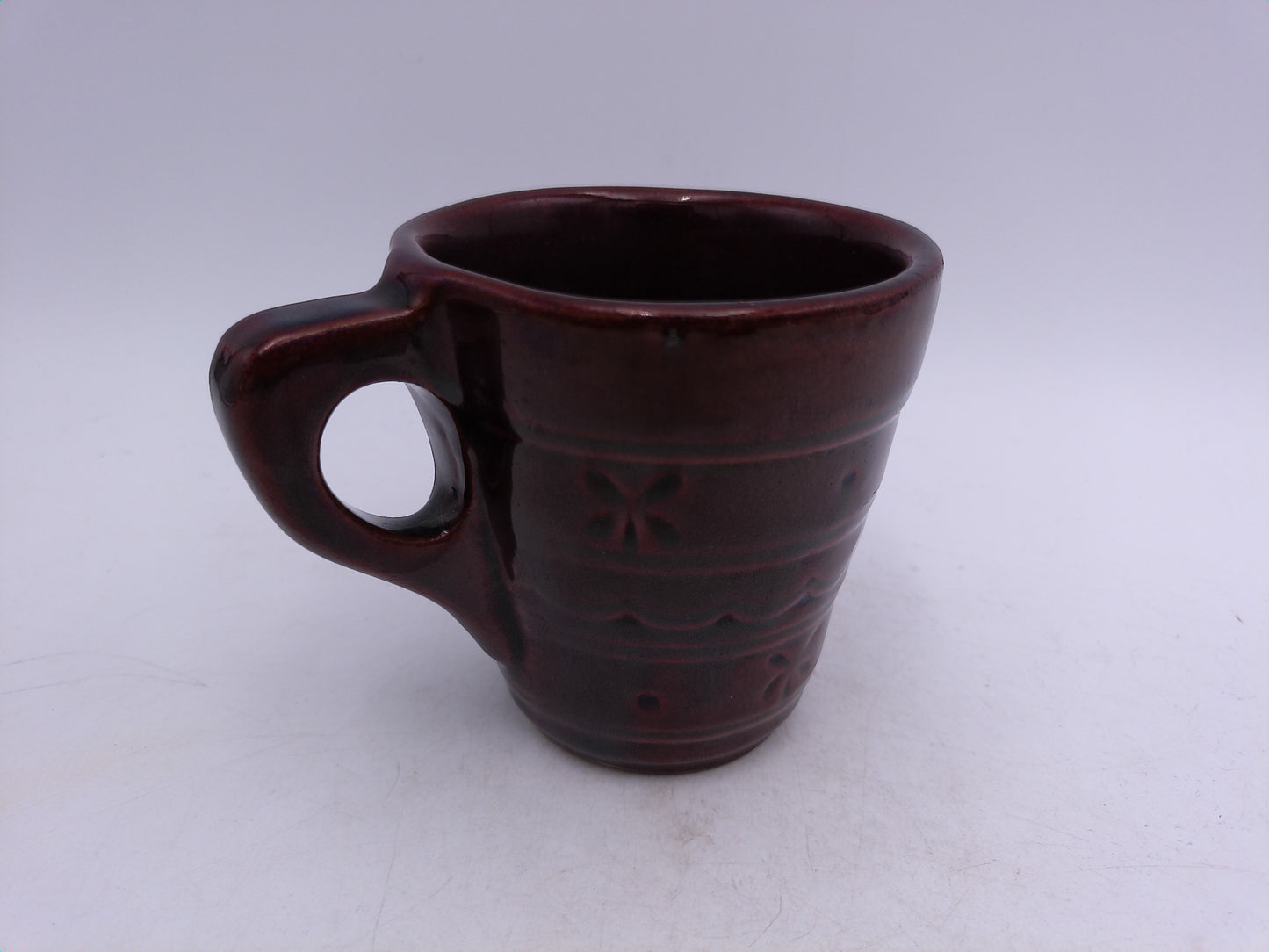 Marcrest Stoneware Daisy Dot Coffee Mug Tea Cup  Vintage Brown Glaze 8 oz USA