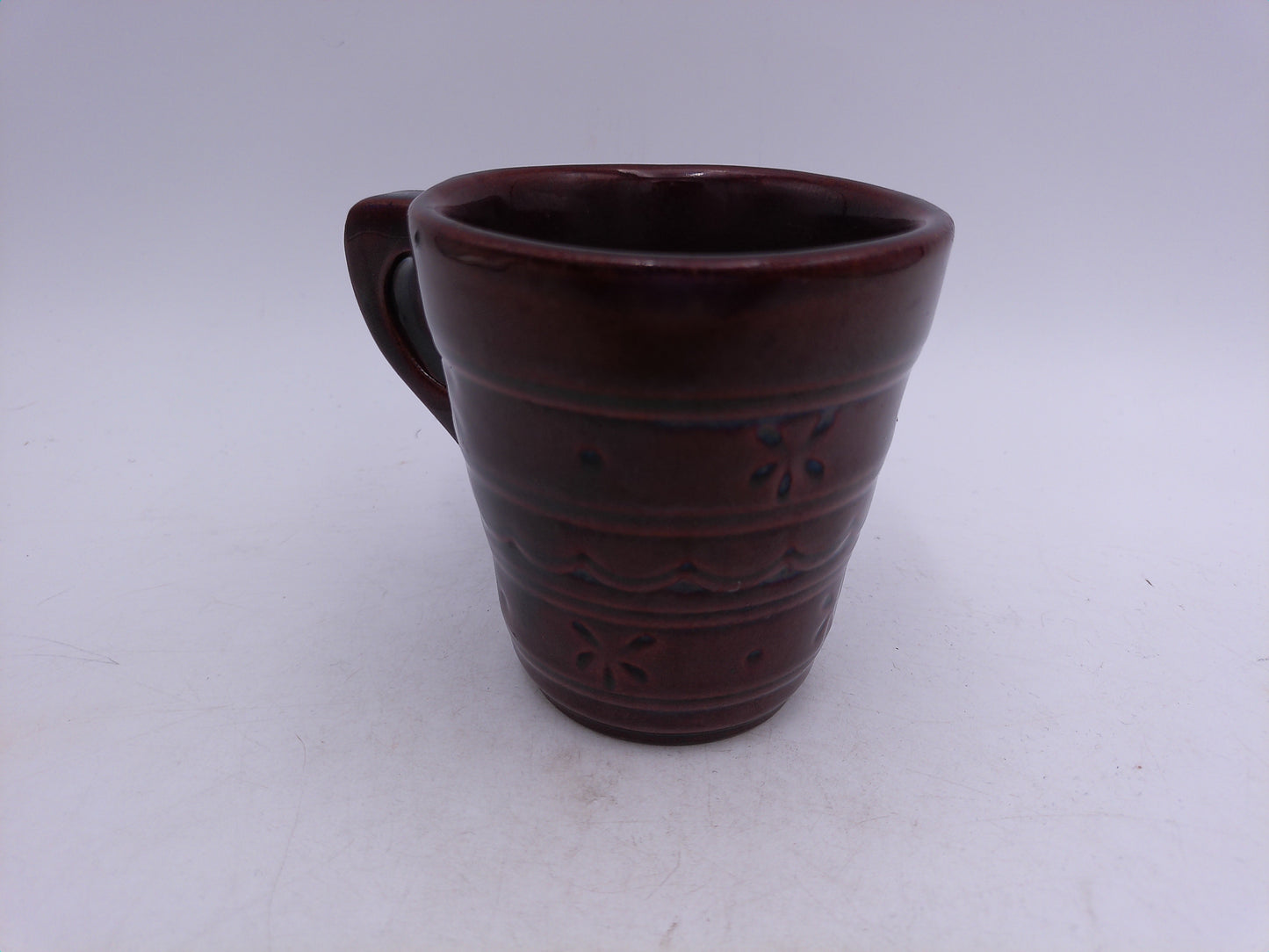 Marcrest Stoneware Daisy Dot Coffee Mug Tea Cup  Vintage Brown Glaze 8 oz USA