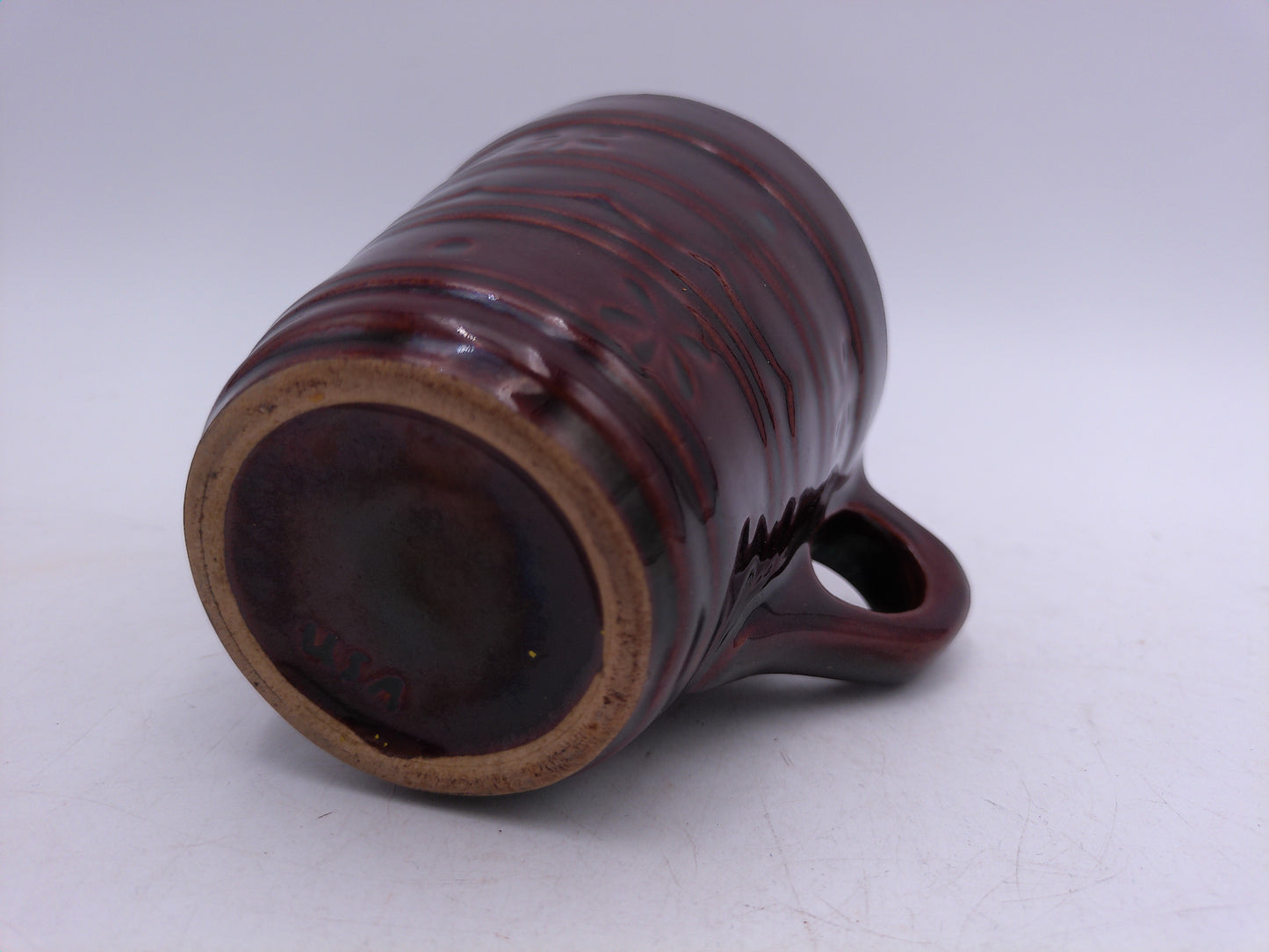 Marcrest Stoneware Daisy Dot Coffee Mug Tea Cup  Vintage Brown Glaze 8 oz USA
