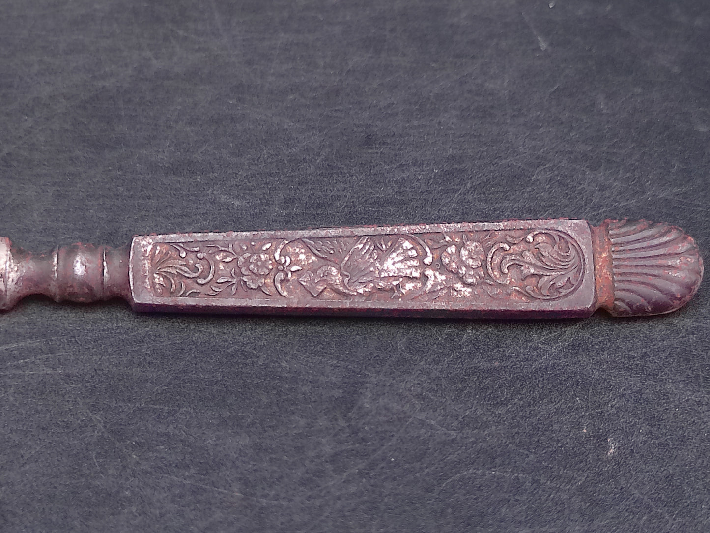 Letter Opener Knife Floral Design Some Rust Vintage Old