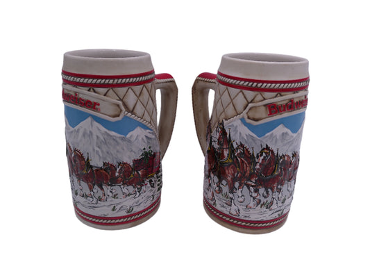 Beer Stein Budweiser Lot of 2  "A" Series Vintage
