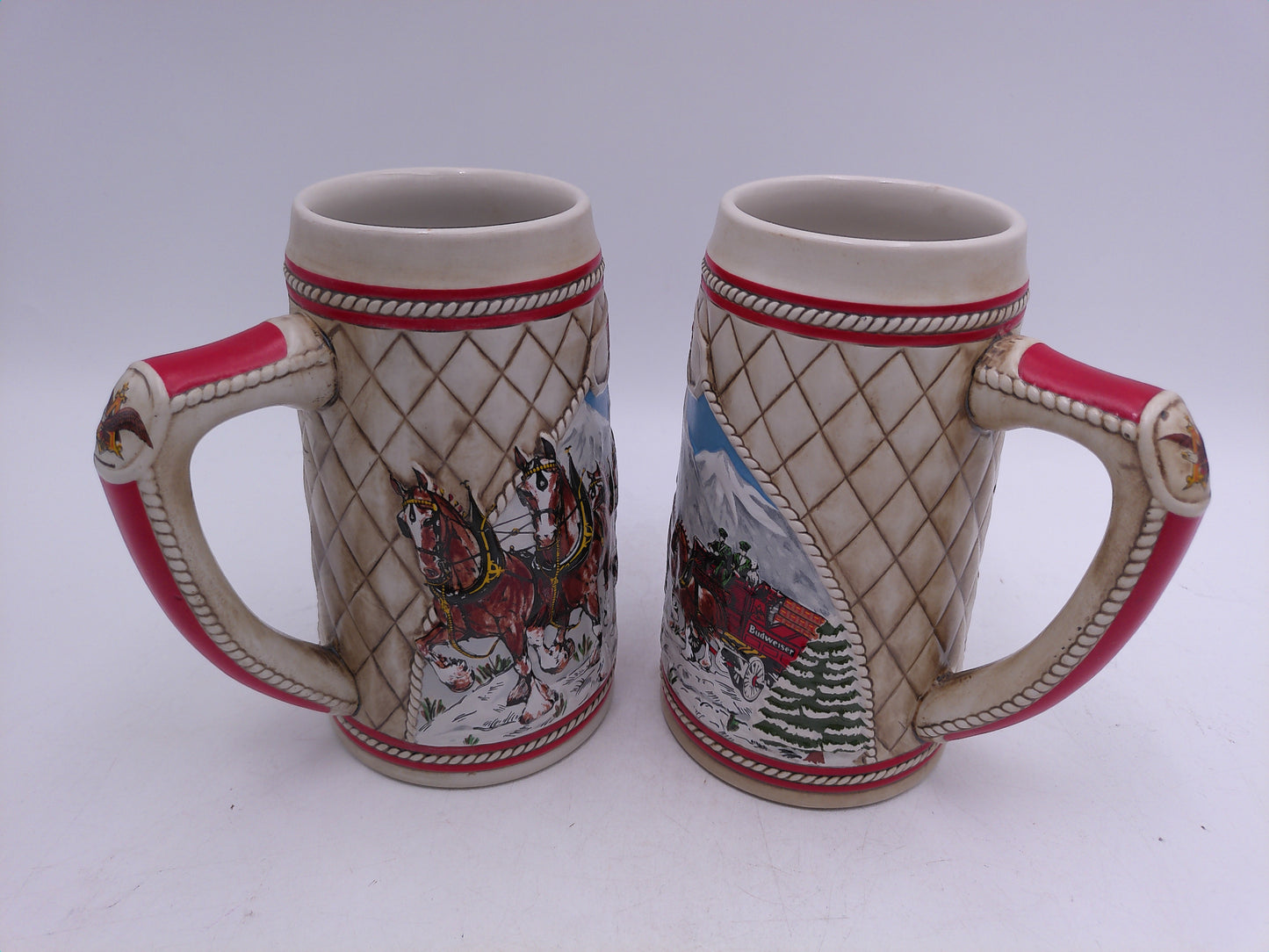 Beer Stein Budweiser Lot of 2  "A" Series Vintage