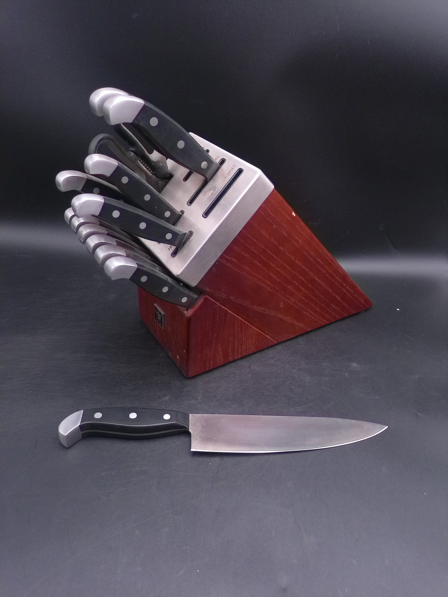 Henckels Definition 12-piece Self-Sharpening Knife Block Set and a Pair of Scissors