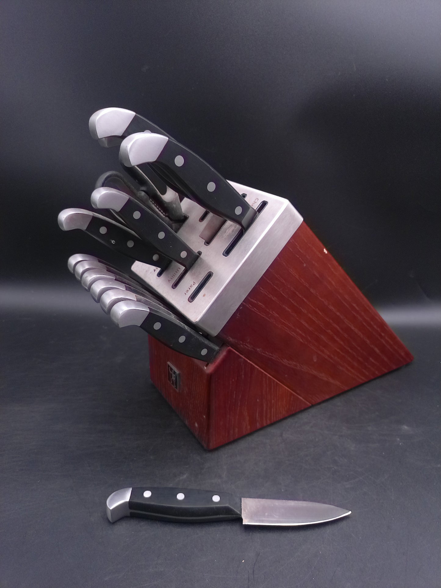 Henckels Definition 12-piece Self-Sharpening Knife Block Set and a Pair of Scissors