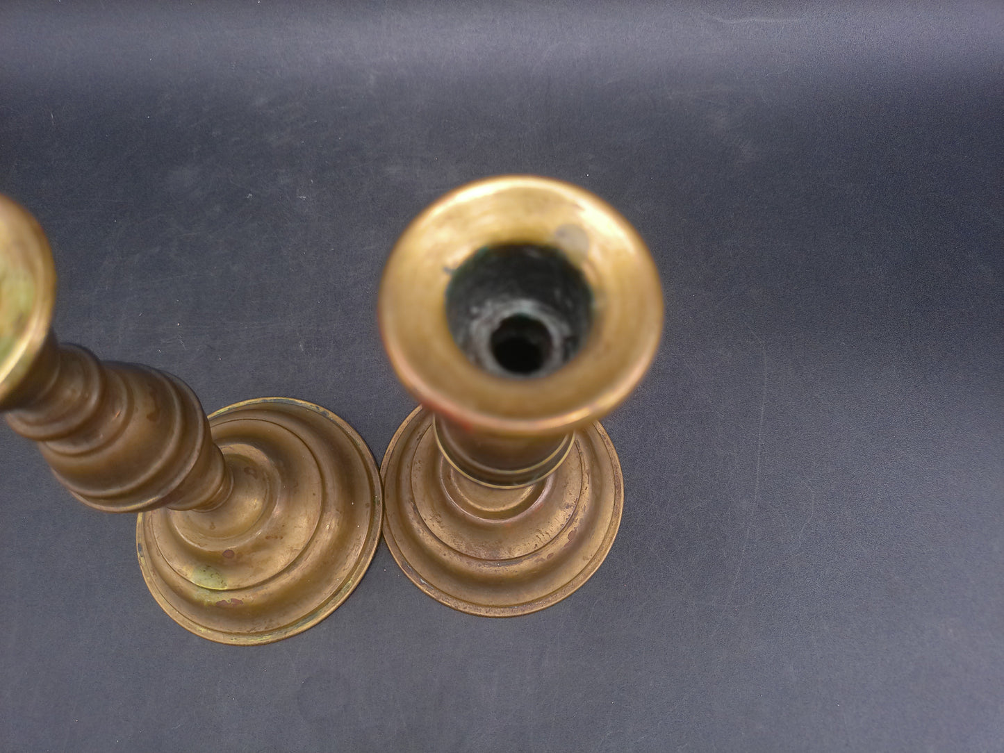 Brass Candlesticks Matching Set of 2 Decorative Design Vintage