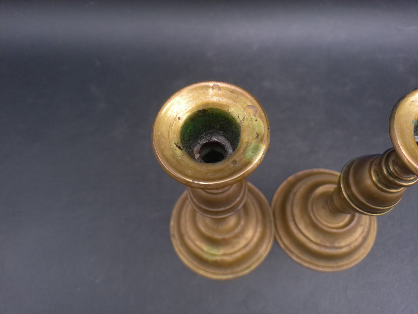 Brass Candlesticks Matching Set of 2 Decorative Design Vintage